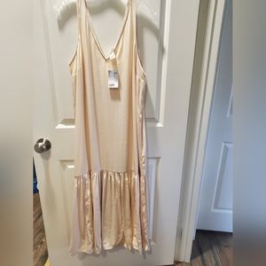 NWT H and M cream slip maxi dress size medium